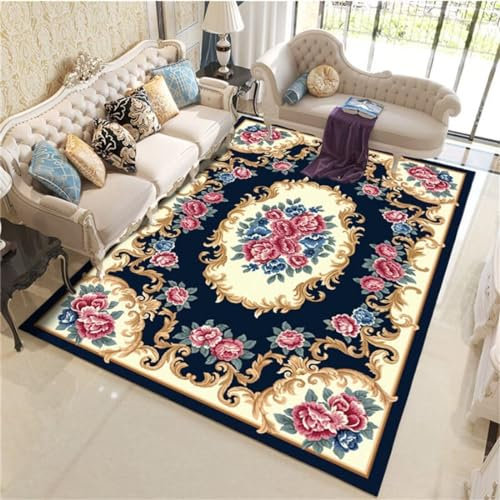 RUGMRZ Teppich Industrial Terassenteppich Festlicher rote Pflanze Blumendekoration großer Wohnzimmerteppich feuchtigkeitsbeständig Bettvorleger Schlafzimmer rutschfest 160X230CM