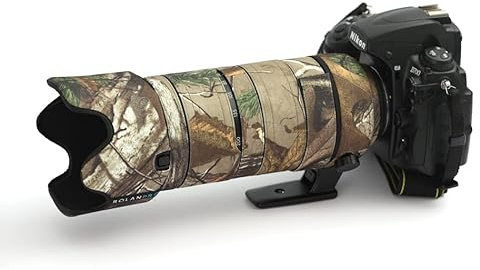 Rolanpro Copriobiettivo mimetico per Nikon AF-S 70-200 mm f/2.8E FL ED VR, custodia protettiva per obiettivo, #3, Jungle mimetico, impermeabile