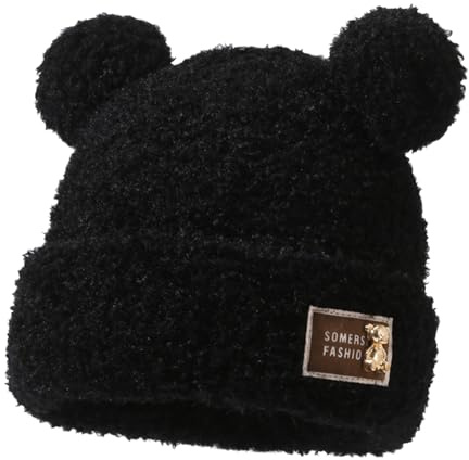 Rayson Gorro de Invierno Mujer con Dos Pompones Slouchy | Cálido y Elegante,Gorro de Grueso,Beanie Holgado,para Otoño Invierno