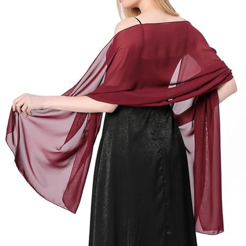 Lamca Damen Sheer Chiffon Tücher und Wraps - Elegante Einfarbig Umschlagtuch Schal - Sommer Leicht Schultertuch Stola für Abendkleid, Hochzeit, Alltag
