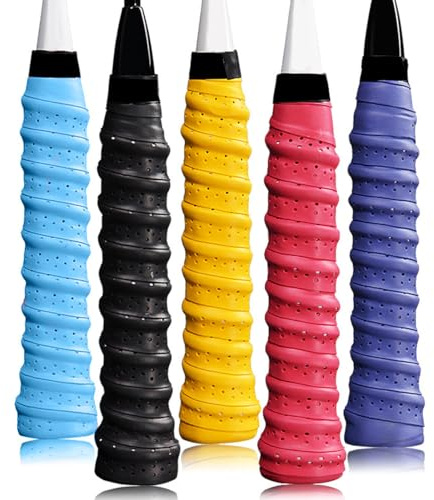 SGERUFZ 5 Pcs Griffband Anti-Rutsch Overgrip für Tennis Badminton Squash Eva Schaumstoffstreifen Optimales Grip für Schläger