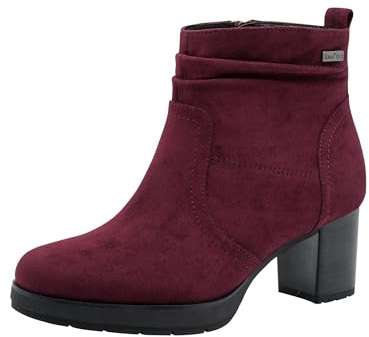 Jana dam stövel häl TEX + VEGAN modestövlar, bordeaux, 39 EU, Bordeaux, 39 EU
