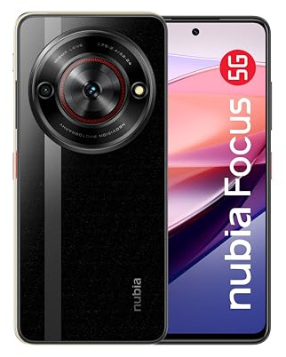 ZTE nubia Focus 5G Galactic Black - Smartphone Android 13 con Display da 6.6 HD+, Fotocamera 108MP, Batteria 5000mAh, 6GB RAM, Processore Octa-Core, Display 120Hz, Ricarica Veloce 22.5W