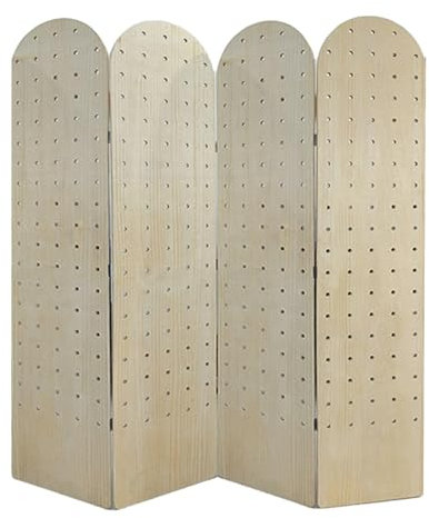 Biombo Perforado Para Pared,divisor De Ambientes Plegable En Forma W,mampara De Privacidad De Tablero Perforado Con Estantes De Almacenamiento Para Exhibiciones Arte Y Manualidades,eventos Minoristas(