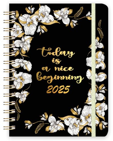 UZSUZZ Terminplaner 2025, Kalender 2025 Buchkalender, Wochenplaner 2025 mit Innentasche, Planer 2025, Kalender A5, Terminkalender Buch 2025 - Doppeldrahtbindung, 2025 Tagebuch, 12-Monate-Terminplaner