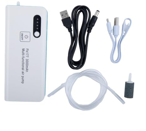 Fishing Aerator Aquarium Air Pump, With Adjustable Stainless Steel Clip, USB Rechargeable 3000MAh Battery, For Outdoor Fishing, Power Outage