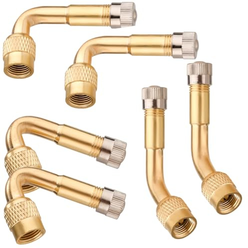 6 Stück Autoventil Adapter, Ventilverlängerung, Fahrrad Ventile Adapter, Winkel Ventil Verlängerung 45°90°135°, Autoventil Verlängerung für Auto Motorrad Fahrrad Scooter