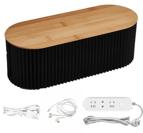 Kabel-Ordnungsbox, Kabelmanagement-Box, 32 cm (12,99 Zoll) Kabelorganisierung, Kabel-Ordnungsbox für Schreibtisch, TV, Computer, USB-Hub-System zum Abdecken und Verstecken und Steckdosenleisten und