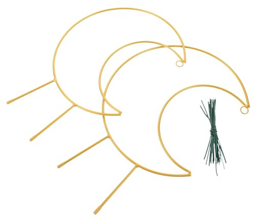 Kisangel Marco De Escalada para Plantas Enrejado Metálico Soportes Metálicos para Plantas Trepadoras Suministros De Jardinería para Decoración Interior Forma De Luna