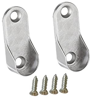 Holibanna 12 Piezas Soporte Ovalado para Barra de Ropa Accesorio Metálico con Montaje Incluido Soporte de Tubo para Armarios Tornillos Resistente para Colgar Prendas