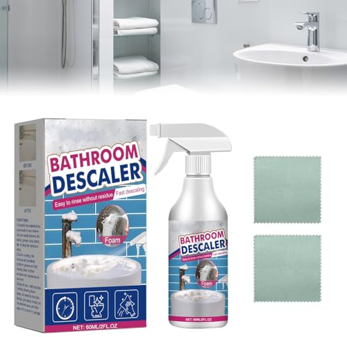 Reiniger für hartnäckige Flecken,Bathroom Descaler，Duschkabinenreiniger,Reinigungsschaumspray Badezimmer,Geeignet für Badewannen, Toiletten, Waschbecken, Abflüsse, Keramik