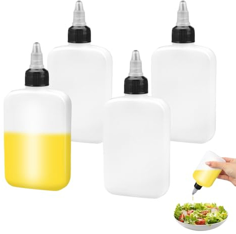 zorvixal Squeeze flaskor oljeflaska oljedispenser med lock mini klämflaskor för camping, utomhusdoseringsflaskor för olja, soja, sås, vinäger