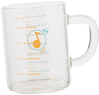 Alipis Taza Medidora De Vidrio Con Escala Multicolor, Capacidad 1 Taza, Vaso De Leche Cristal, Resistente, Para Yogur Leche Zumo, Uso Doméstico y Festivo