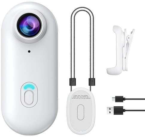 OBEST 1080P Magnetic Mini Body Camera IP68 Waterproof | Mini Thumb Camera，360° Action Camera Magnetic Pocket Thumb Cam, Mini Action Cam for Bike Cycling, No memory card included