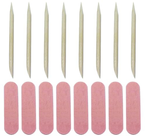 HOMSFOU Kit Manucure 200 Pièces – 100 Bâtonnets en Bois 100 Limes à Ongles en Bandes – Limes à Polir pour Pédicure – Outils pour Ongles Pratiques pour Salon et Usage Voyage