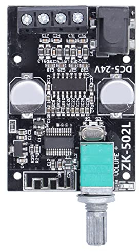 HUIOP Modulo Amplificatore di Potenza, Modulo Amplificatore Audio Digitale Stereo per Altoparlanti Fai-te, Dotato di Morsettiera e Presa CC 2,1 Mm, Compatibile con la Maggior Parte