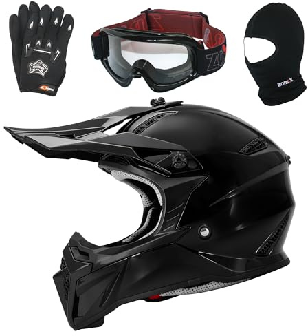 Zorax ZOR-X109 Kids Motocross Helmet & Goggles & Gloves & Balaclava