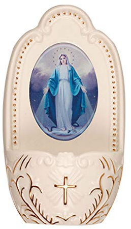 Florentine Porzellan Wundertätige Maria Kleine Weihwasserbecken 5 Katholisch