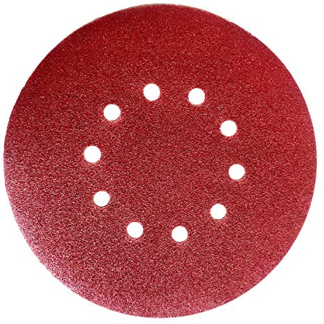 Schleifpapier 225 mm 10 Loch Körn. 40-180 Schleifblatt mit Klettbelag für Trockenbauschleifer Winkelschleifer (10 Stk. Körn. 80)