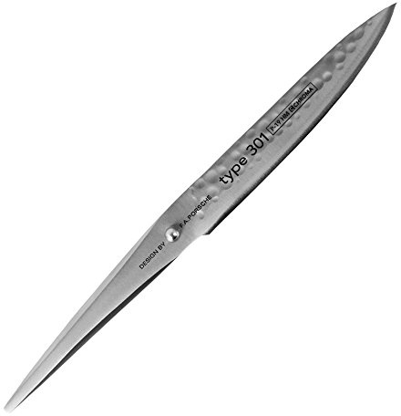 Chroma Hammerschlag Messer Type 301 HM, P-19 HM, Design by F.A. Porsche, Universalmesser mit 12 cm Klinge, Extra scharfes Gemüsemesser, Küchenmesser gehämmert mit ergonomischem Griff