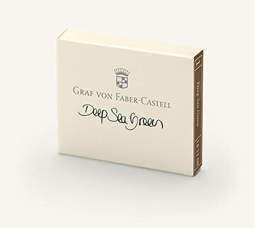 Graf von Faber-Castell 141108 Tintenpatrone, 6 Stück, Deep Sea grün