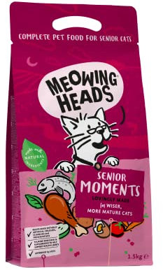 Meowing Heads Complete Dry Cat Food 1.5kg - Senior Moments - Vet Approved