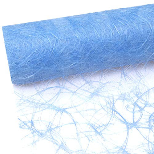 Protinam Tischläufer, 30 cm breit, 5 m lang, Hellblau 7201, Gestreift, Kunstfaser