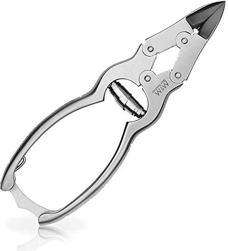 May - Nagelzange für starke Fußnägel - gebogene Schneide - doppelt übersetzt - Gesamtlänge 16 cm - Edelstahl