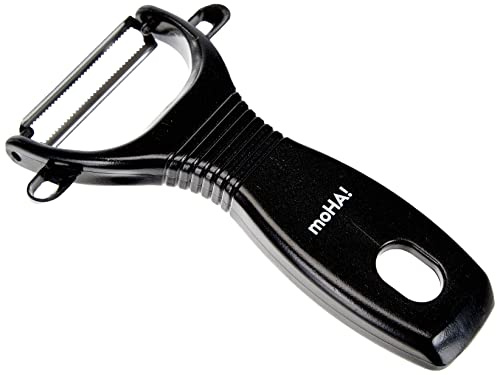 Moha 45709 Pela Eplucheur Pommes de Terre ABS/INOX Noir/Noir 8,30 x 16,5 x 2,5 cm