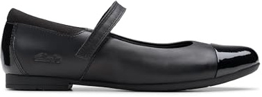 Clarks Mixte Enfant Scala Gem K, Black Leather, 34 EU