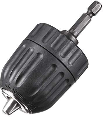 Portabrocas de taladro sin llave de 3/8 pulgadas, portabrocas sin llave de 3 puntas con vástago hexagonal SDS-Plus, 3/8 -24UNF para contener brocas de 0,8 a 10 mm para atornillador de impacto