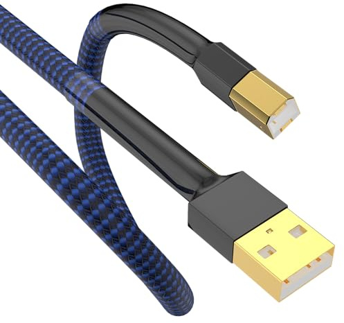 Viborg USB Printer Cable 1.6FT/0.5Meter Durable USB 2.0 Type A Male to B Male Scanner Cord High Speed Digital Audio for DAC (1.6FT/0.5M)