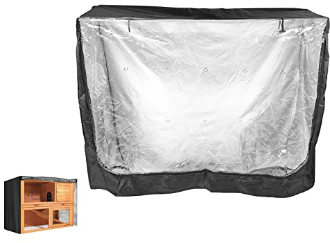 SEIWEI Universaler Kaninchenstall-Abdeckung, wasserdichter Kaninchenkäfig-Staubschutz Doppel-Hütchen-Abdeckung für Kaninchen, Katzen, Hamster, Kätzchen, Haustiere - Armeegrün 122 * 50 * 105 cm