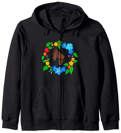 Blumenkranz mit Pferd Kapuzenjacke