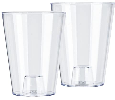 Tymar Orchideentopf Übertopf, 2er-Pack, transparent, Blumentopf, Blumenkübel für Orchidee, Pflanzentopf aus Kunststoff, Moderne, schlanke, Runde Form, STOOKPS001 (Transparent, ø 12 cm)