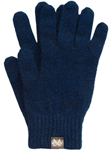 Noble Wilde, Possum Damen/Herren Fingerhandschuhe, 40% Possum, 53% Wolle, 7% Seide (Marine, M)