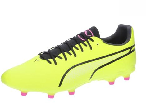 Puma Unisex Adults King Pro Fg/Ag Soccer Shoes, Electric Lime-Puma Black-Poison Pink, 41 EU