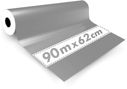 1 x Rolle Geschenkpapier, silberfarben, 62 x 90 m – Geschenkpapier für Weihnachten, Geburtstag, Hochzeit