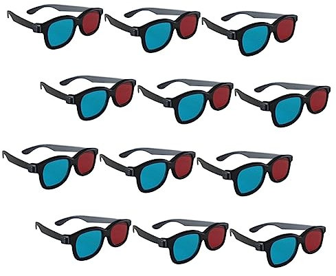 Gatuida 20 Piezas Gafas 3D Marco Anaglifo Gafas De Cine 3D Gafas 3D Gafas De Película 3D Gafas De TV Azul Rojo Gafas De Estilo 3D Gafas 3D Rojo Azul Proyector 3D Herramienta De