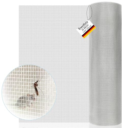 Swetfela Grillage 30x120 cm Drahtgitter Feinmaschig,304 Edelstahl Drahtgitter,20 Mesh Fliegengitter Metall,Drahtgeflecht für Verhindert Mäuse Insekten Staubfilterung und zum Schutz vor Mücken