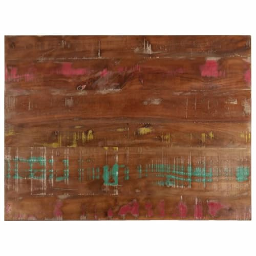 vidaXL Tischplatte, Holzplatte Rechteckig, Massivholzplatte für Tisch Esstisch Couchtisch, Ersatztischplatte, 80x70x1,5cm Altholz Massiv