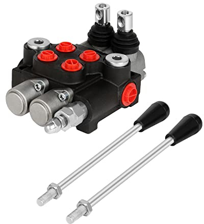 WYZSXX Spule 11 gpm Hydraulik-Durchflussregelventil G-Anschlüsse Einstellbarer Entlastungshebelgriff doppeltwirkend parallel mittig Traktorlader mit Joystick kleine Traktoren/Tanklader Holzspalter