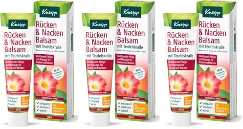 Kneipp Rücken & Nacken Balsam - Pflege und Massage mit wertvollem Extrakt der Teufelskralle & natürlichen ätherischen Ölen aus Lavendel & Cajeput - für Rücken, Nacken & Schulter - 100ml