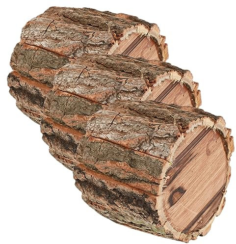 Alipis 3stücke Holz Blumentopf Aus Rinde Im Landhausstil Pflanzgefäß Für Sukkulenten Und Kakteen Innenraumpflanztopf Für Natürliche Dekoration