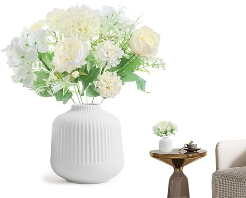 DERJDISF Flores Artificiales Decoración – Hermosas Flores de Tela para Decoración, Ramos de Flore Preservadas y Flores Secas Decoración, Hortensias Artificiales para Jarrones Decorativos