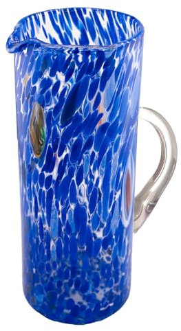 MurArt Pichet de Murano de 1000 ml, collection Tower en verre soufflé à la main, fabriqué en Italie