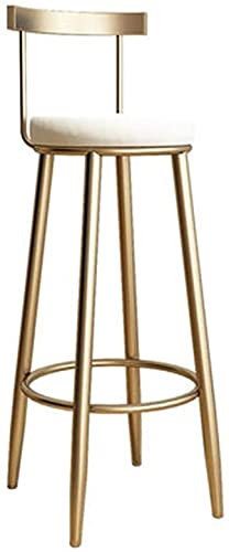Moderno taburete de bar blanco de 75 cm con respaldo y asiento giratorio, elegante silla alta para el hogar, cocina, bar o restaurante, altura cómoda y ajustable, diseño moderno para uso diario