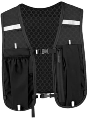 JISADER Ultraleicht Laufweste, Unisex Trail Rucksack Trinkweste, Reflektierende Laufweste mit Handytasche, Verstellbarer Running Vest Fahrradrucksack für Läufe, Jogging, Radfahren, Marathons