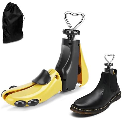 CuteHome Tendiscarpe,Allarga Scarpe Donna Uomo,Espansore Stivali, Regolabile la Lunghezza e la Larghezza delle Scarpe (singolo, S), Giallo