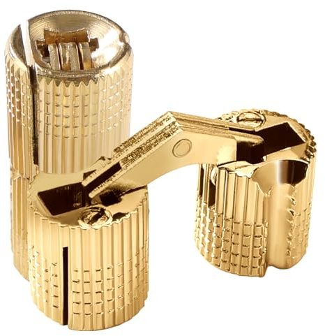 VooGenzek 2 Pièces 14mm Charnière Invisible Laiton Tonneau, Charnière Laiton Caché Ouverture à 180° Angle, Charnières à Barillet Dissimulées, pour Boîtes à Cadeau Bijoux Bricolage